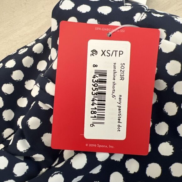 Spanx 50212R Women Sz XS Sunshine Shorts 6" Navy Painted Dot - Picture 5 of 15